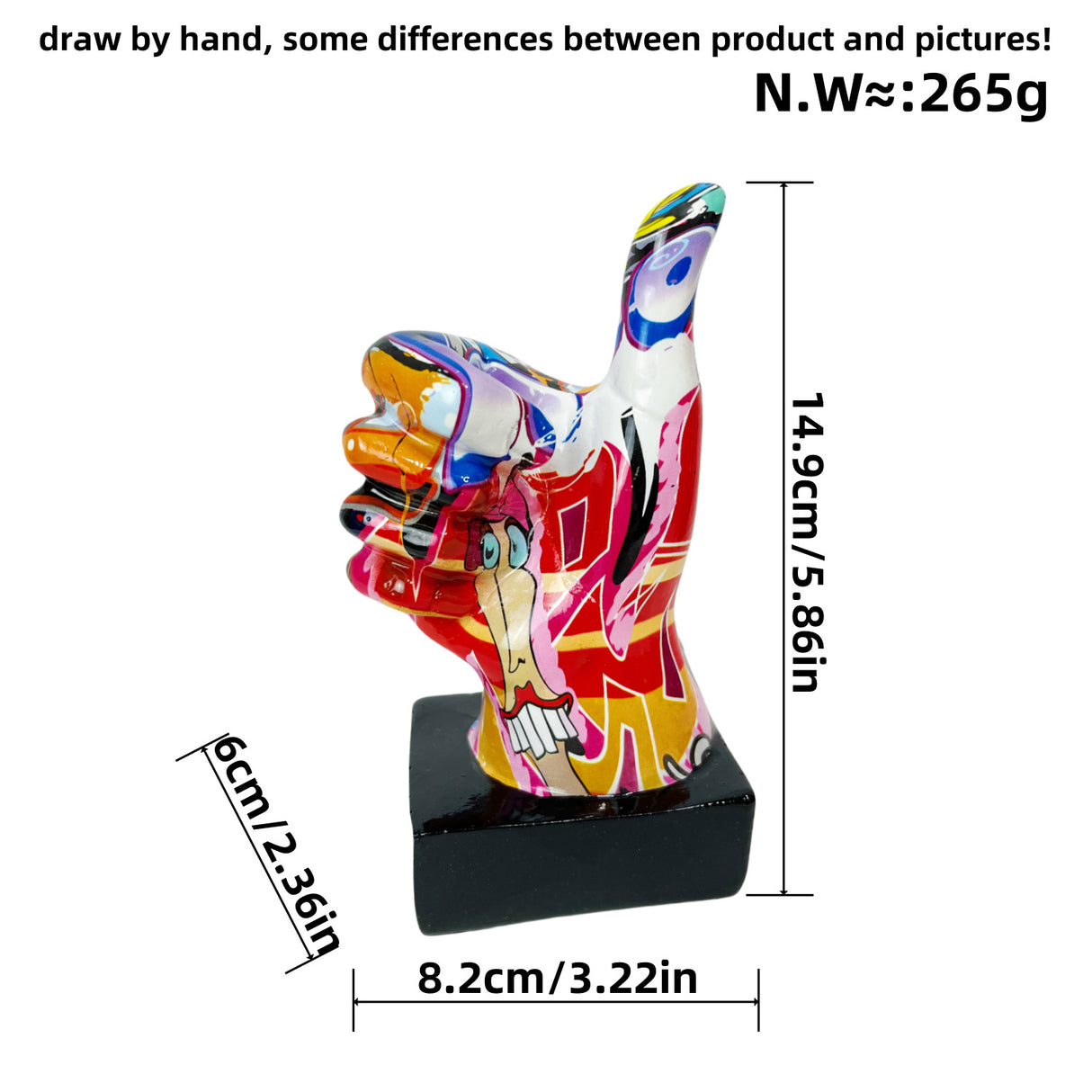 Internet celebrity graffiti gesture ornaments, home living rooms, offices, desktop exhibition halls, resin handicrafts, decorative products - V.I.P Digital Presence