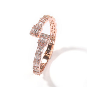 Fashionable Opening Bracelet Ins Style Diamond Set Interwoven Two Color Bracelet Personalized Hip Hop Men's Handpiece - V.I.P Digital Presence