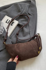 PU Leather Strap Suede Shoulder Bag - V.I.P Digital Presence