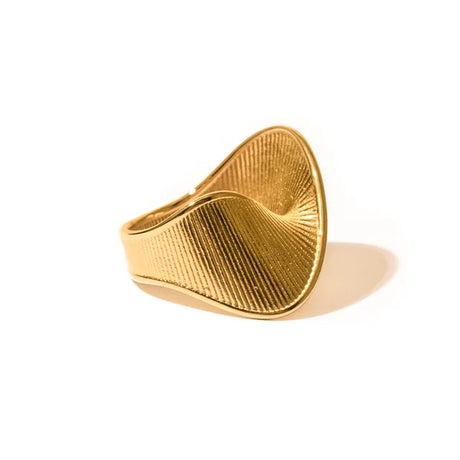 Jewelryposter Fashion Women's Stainless Steel Stripe Twist Ring Water Resistant Metal Gold Color Statement Fashion Jewelry - V.I.P Digital Presence