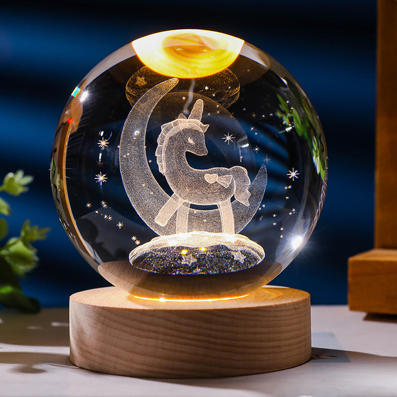 Starry Sky 3D Micro Landscape Crystal Ball Home Desktop Creative Interior Carving White Crystal Ball Ornament Craft Gift product - V.I.P Digital Presence