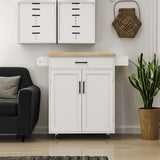 Kitchen island rolling trolley cart with 1 drawer & 2 doors with storage racks & Adjustable Shelves & towel rack - V.I.P Digital Presence
