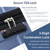 Hardshell Luggage Spinner Suitcase with TSA Lock Lightweight Expandable 24'' (Single Luggage) Blue + ABS + 24 Inch