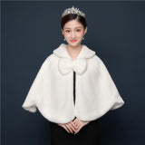 Bride's wedding dress fur shawl women's warm white cloak cheongsam jacket red cloak - V.I.P Digital Presence
