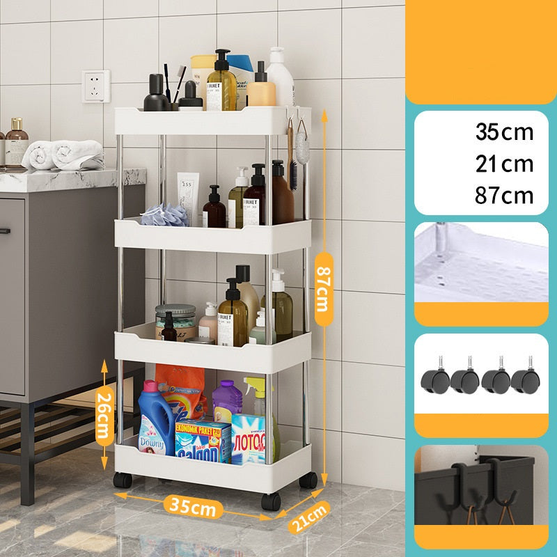 Kitchen multi layer vegetable basket rack floor-standing removable vegetable storage household multi functional trolley - V.I.P Digital Presence