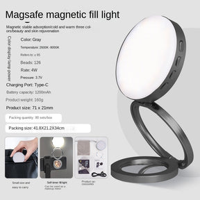 New YSH-126 LED Magnetic Phone Fill Light Photography Lamp Desktop Video Conference Live Pocket Light Mirror - V.I.P Digital Presence