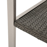 Cape Coral Outdoor Wicker Dining Chairs with Aluminum Frames, 2-Pcs Set, Grey - V.I.P Digital Presence