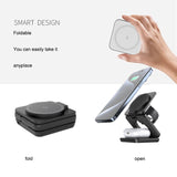 Three in one wireless charger with foldable magnetic suction suitable for iPhone wireless charging, phone holder desktop - V.I.P Digital Presence