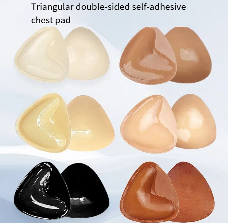 Triangle V-shaped thickened sponge chest patch small chest display large female double-sided self-adhesive chest pad - V.I.P Digital Presence