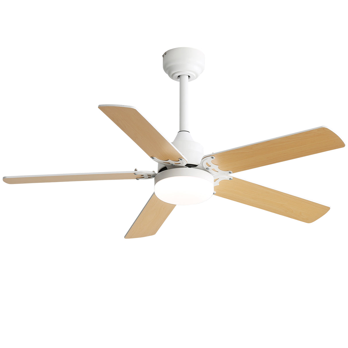 42 Inch Modern Ceiling Fan With 3 Color Dimmable Light 5 Blades Remote Control Reversible DC Motor White - V.I.P Digital Presence