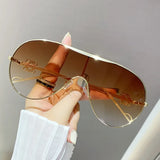 Metal one-piece sunglasses, one-piece large-frame sports goggles, cycling windproof sunglasses, men's and women's advanced sense - V.I.P Digital Presence