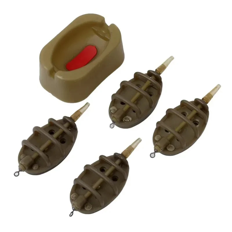 1 Set Bait Thrower Outdoor Fish Tackle Inline Method Feeder Mould Bait Plumb Set Carp Fishing Bait Holder Tool Accessory - V.I.P Digital Presence