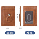 AirTag multi-card slot Apple tracker anti-lost protective cover card bag anti-theft brush Crazy Horse PU leather RFID bag - V.I.P Digital Presence