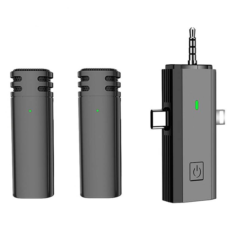 Wireless lavalier microphone 3-in-1 mobile phone camera sound card AI noise reduction Tiktok live broadcast wireless microphone - V.I.P Digital Presence