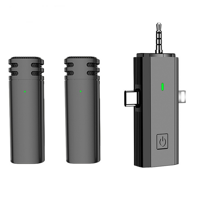 Wireless lavalier microphone 3-in-1 mobile phone camera sound card AI noise reduction Tiktok live broadcast wireless microphone - V.I.P Digital Presence