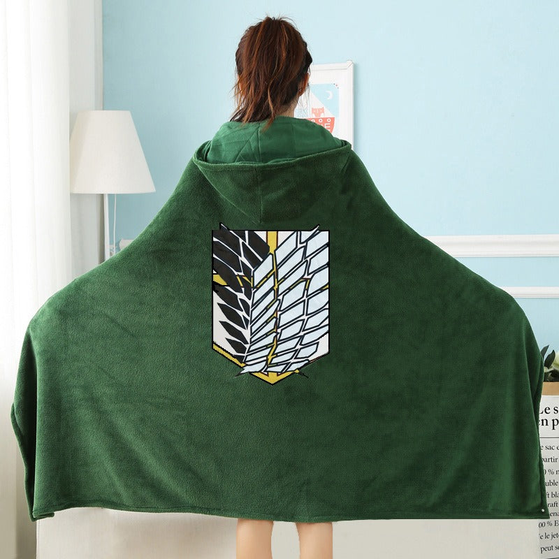 Wings of Liberty Survey Corps Attack on Titan Cape Blanket Otaku Shawl Blanket Anime Blanket Lunch Break Nap - V.I.P Digital Presence