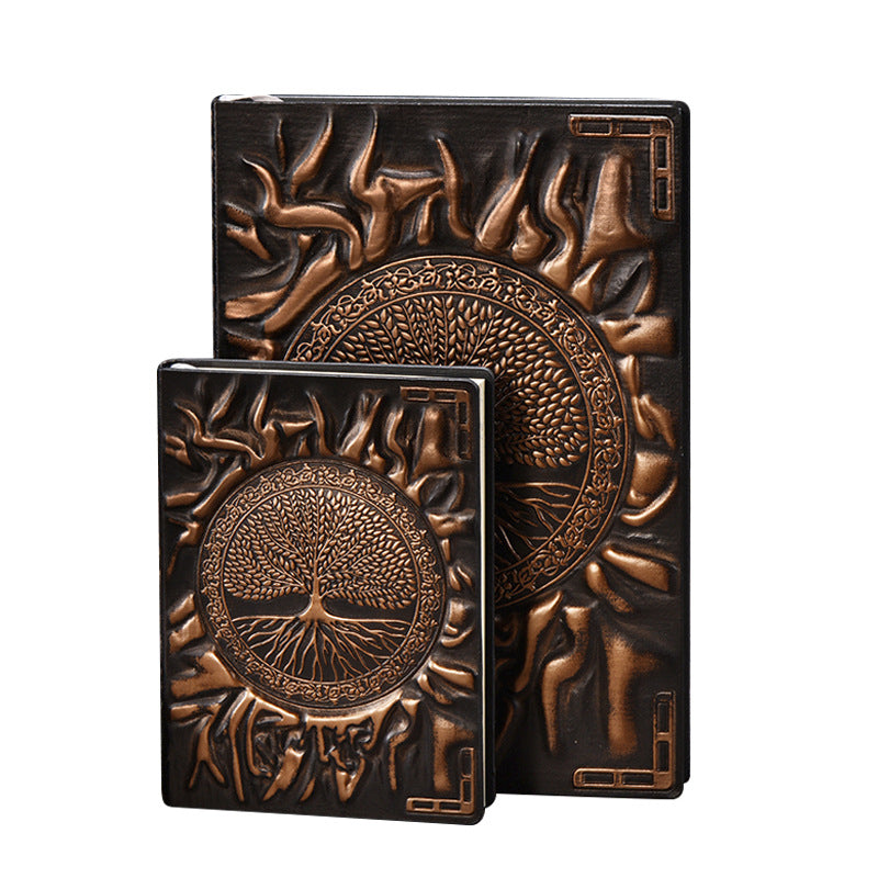 A5 relief notebook, retro PU notebook, handmade diary, business notebook - V.I.P Digital Presence