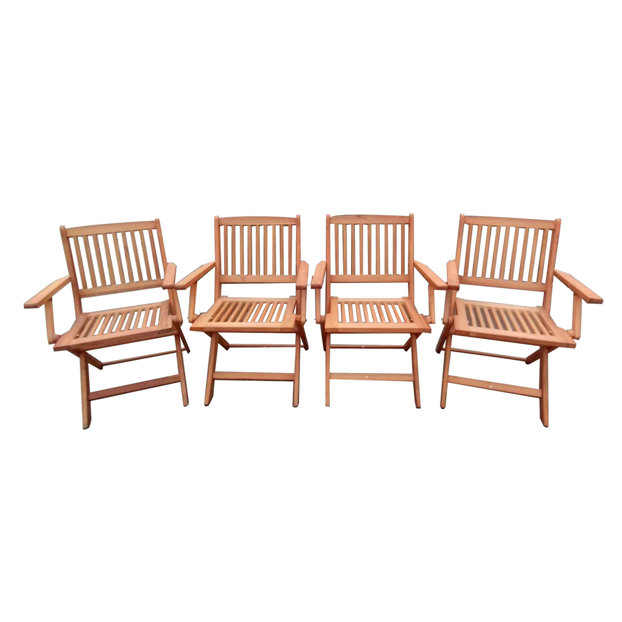 Foldable Patio Dining Set 4 Folding Chairs Indoor and outdoor universal Teak - V.I.P Digital Presence