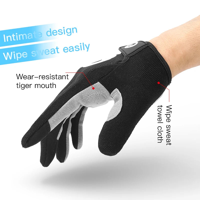 Men and women outdoor cycling windproof and cold proof motorcycle electric bike full finger touch screen anti slip gloves - V.I.P Digital Presence