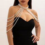 Sexy vacation style pearl bra, clothing chain, bikini chain body - V.I.P Digital Presence