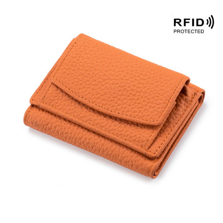 Small wallet women's genuine leather Japanese style fabric RFID coin bag wallet mini wallet short - V.I.P Digital Presence