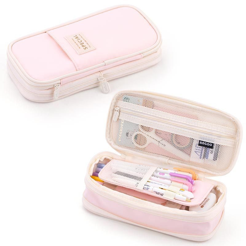 Macaron color block can transform into a large capacity upgraded pencil case stationery - V.I.P Digital Presence