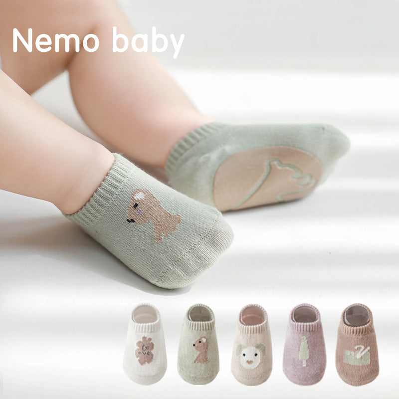 Spring And Summer New Baby Floor Socks Combed Cotton Non-Slip Indoor Cool Children Toddler Socks Cartoon Short Boat Socks - V.I.P Digital Presence