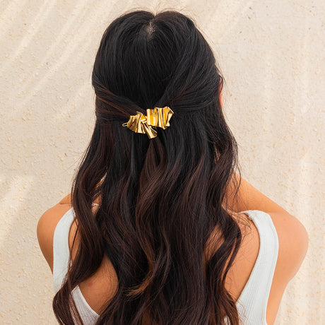 Metal concave convex folded alloy hair clip Hairpin irregular temperament hair clip - V.I.P Digital Presence