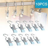 10pcs Stainless Steel Clothespins Laundry Clothes Pegs With Hook Portable Hanging Clothes Clip Wardrobe Clothes Organizer Hanger - V.I.P Digital Presence