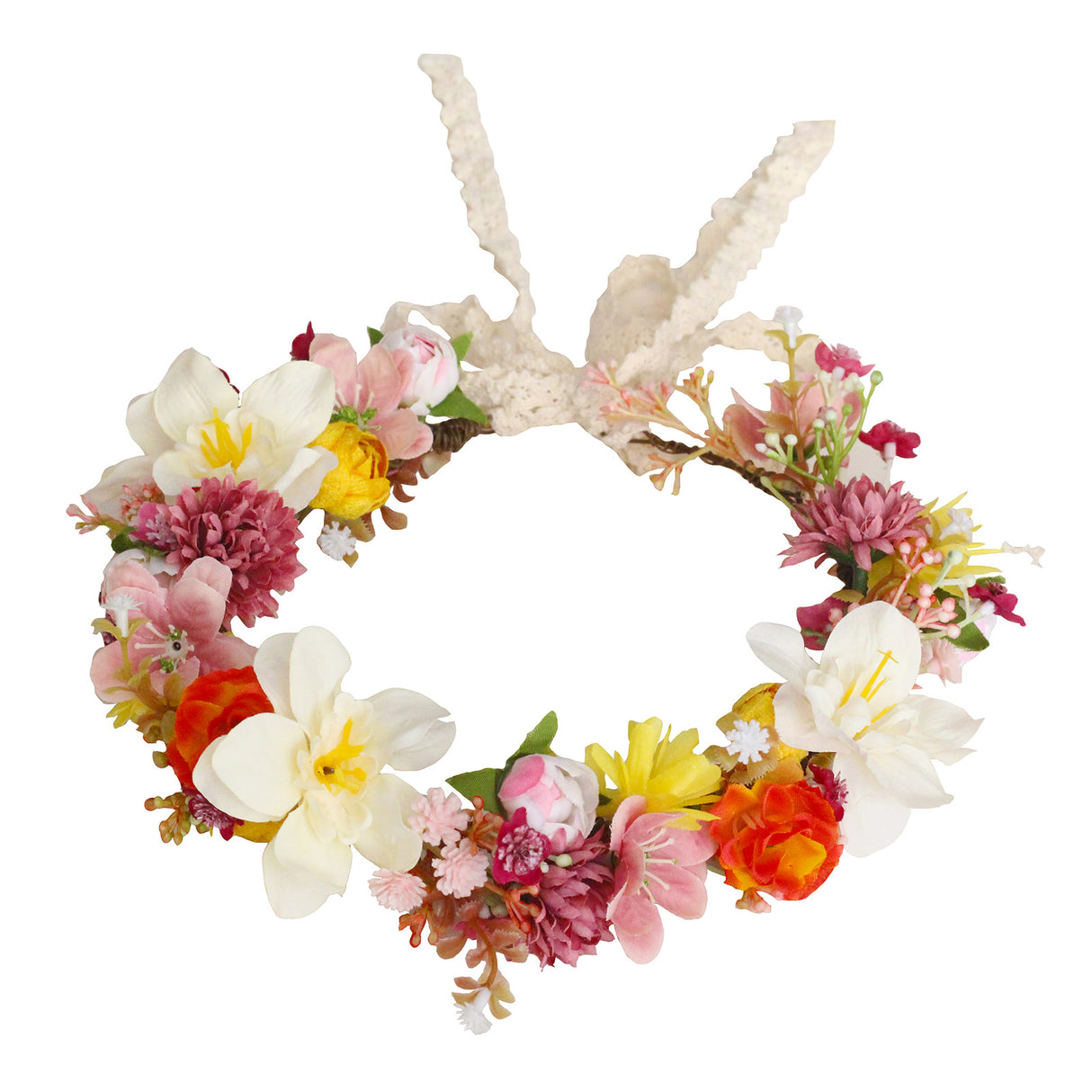 Autumn Flower Wreath Headwear Handmade Fabric Headflower Wedding Headband Bridal Ladies Scenic Photography Flower Wreath - V.I.P Digital Presence