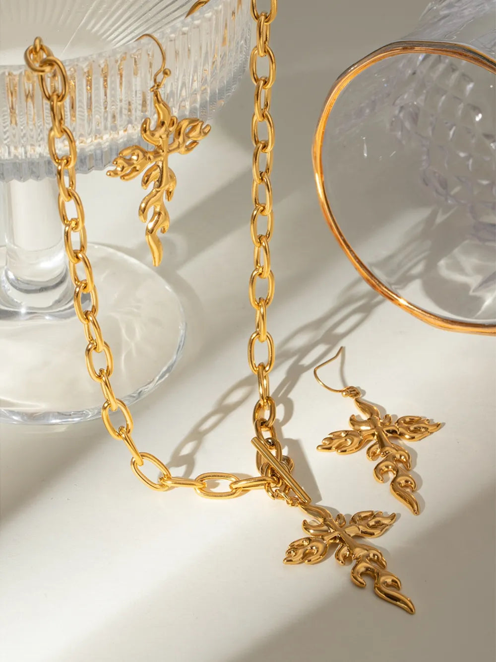 18K Gold-Plated Stainless Steel Cross Necklace - V.I.P Digital Presence