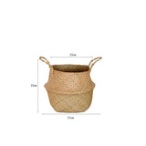Scandinavian Style Wicker Handbasket Flower Pot Rattan Weave Plant Grass Woven Floor Folding Wicker Basket Weaving - V.I.P Digital Presence