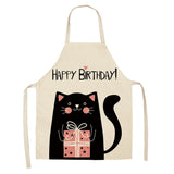 Cat Kitchen Aprons For Women Cotton Linen Bibs Household Cleaning Pinafore Home Cooking Apron kids kitchen barber - V.I.P Digital Presence