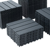 Plastic interlocking deck tiles, 44 waterproof outdoor terrace deck tiles, 12 "x12" square gray - V.I.P Digital Presence