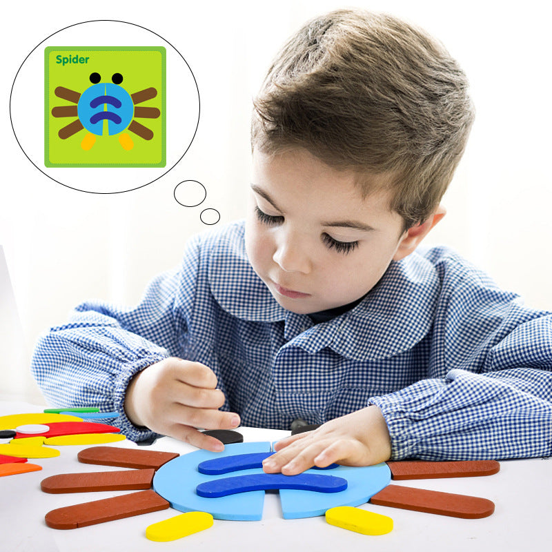 Children's Montessori fun geometry creative puzzle board puzzle development thinking early childhood enlightenment wooden toys - V.I.P Digital Presence