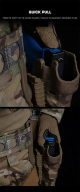 6354DO Left - handed Tactical Pistol Glock 17 Holster with X300U - A QLS Adapter, Leg Shroud, Drop, and MHA Leg Strap Kit - V.I.P Digital Presence