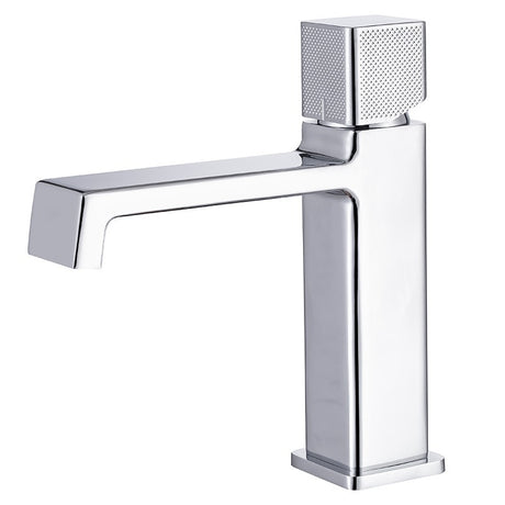 Black square single hole cold and hot countertop basin sink chrome faucet - V.I.P Digital Presence