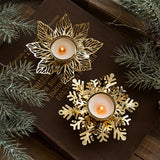 Christmas Golden Iron Candlestick Desktop Decoration Christmas Day Snowflake Decorations Table Arrangement - V.I.P Digital Presence