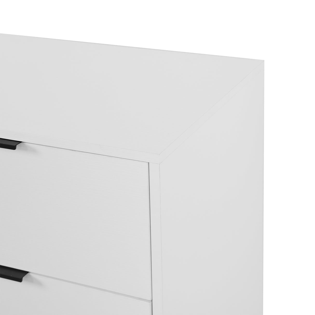 Modern characteristic storage cabinet side panel with glass sliding door and 3 drawers, dining table cabinet in white color - V.I.P Digital Presence