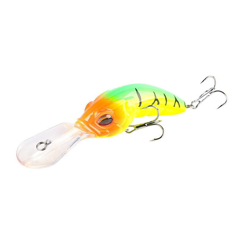 Cebo falso de lengua ancha, ABS Rock Mino, para buceo profundo, 10,4 cm, 14,5 g, con cuentas y tres anzuelos mejorados, con forma de gusano simulado.