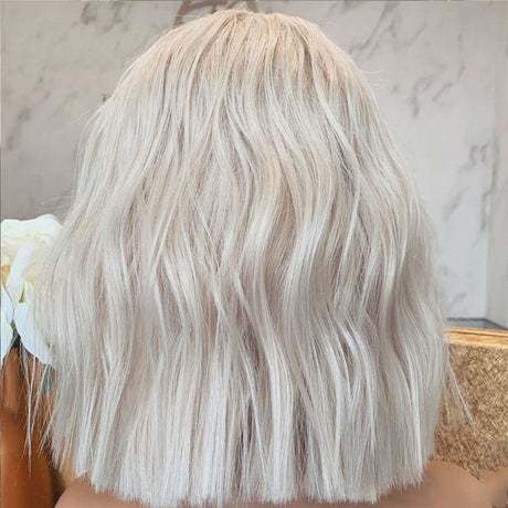 Wig 60# Ladies Front Lace Chemical Fiber To Shoulder Short Curly Wig Headgear - V.I.P Digital Presence