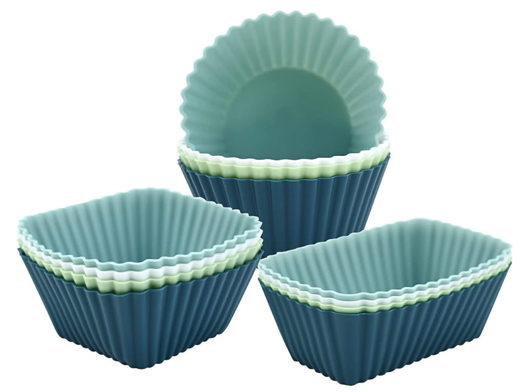 Silicone Muffin Cup Baking Square Round Square Thick Cake Mold Set cupcake - V.I.P Digital Presence