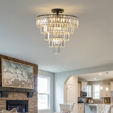 Black large crystal chandelier, modern style chandelier, dining room, living room, bedroom - V.I.P Digital Presence