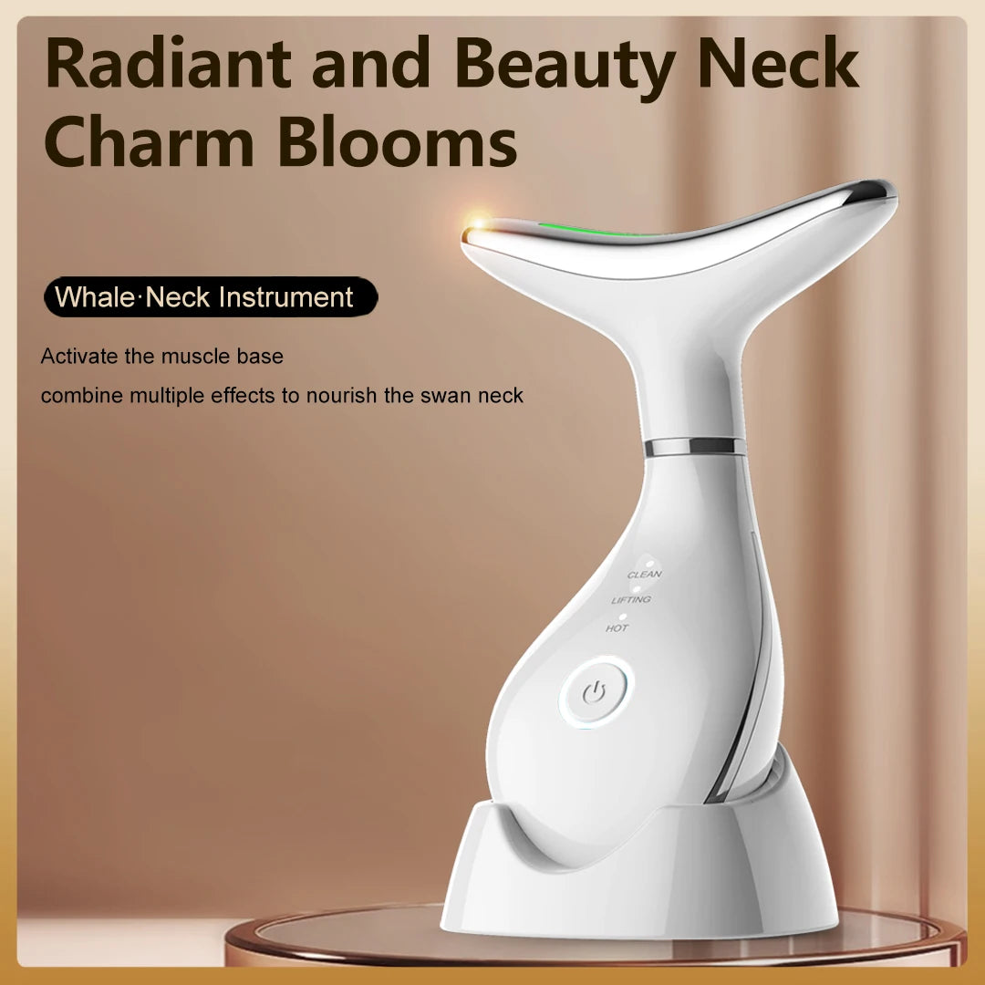 EMS Neck & Face Lifting Machine Skin Tightening Massager 3 Color LED Photon Facial Wrinkle Remover Newest Neck Beauty Device - V.I.P Digital Presence