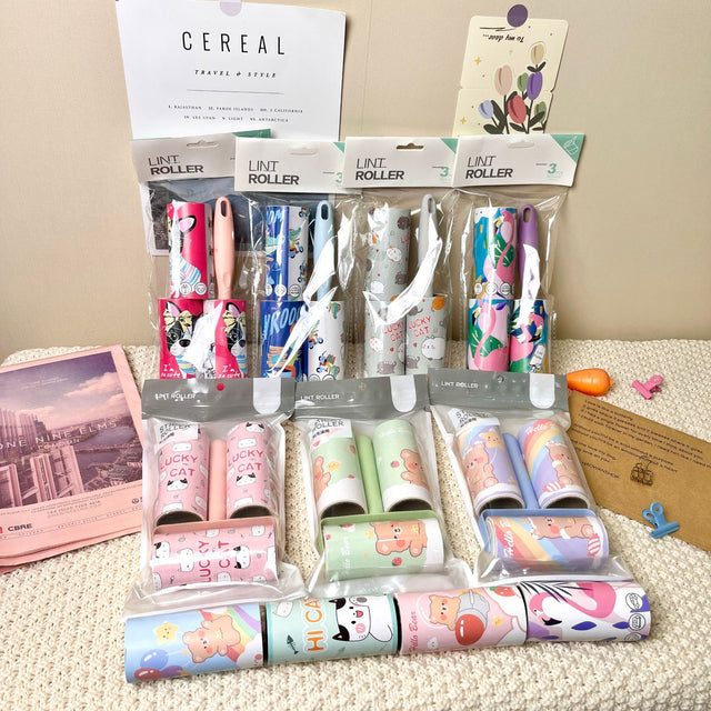 Cartoon pattern lint remover lint roller dust removal paper tearable clothing lint remover - V.I.P Digital Presence