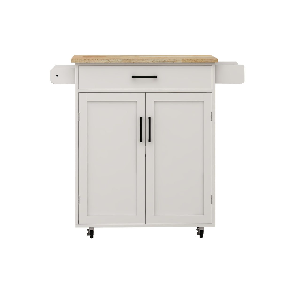 Kitchen island rolling trolley cart with 1 drawer & 2 doors with storage racks & Adjustable Shelves & towel rack - V.I.P Digital Presence