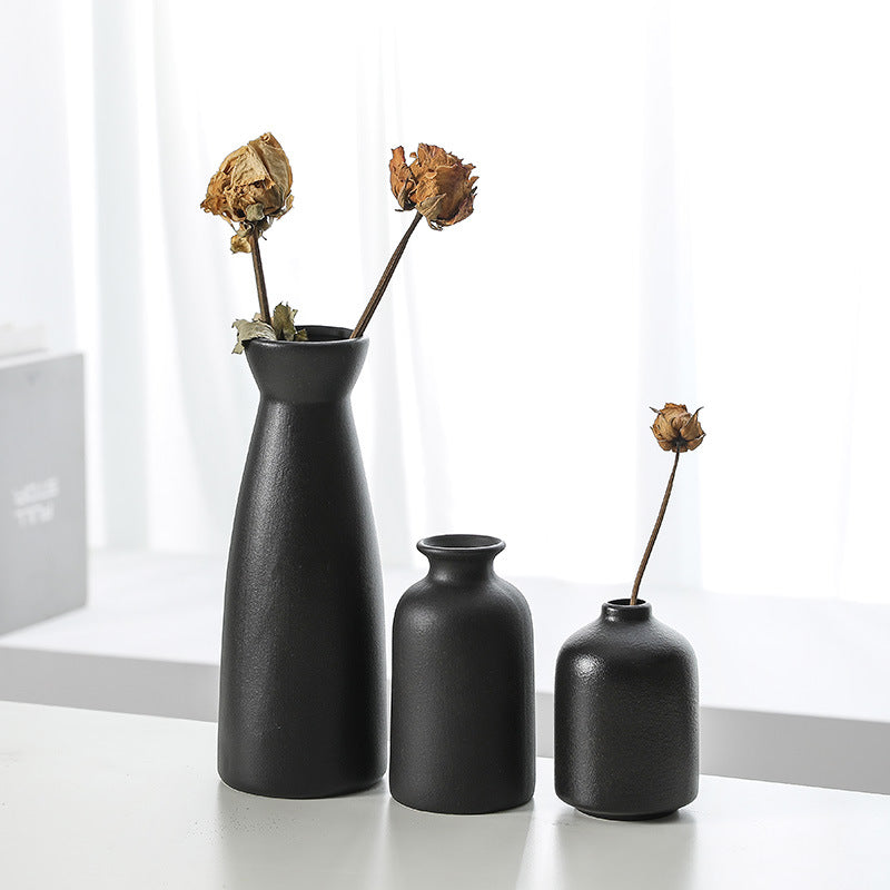Ceramic vase decoration home living room wine cabinet flower planter modern decorative flower set of 3 pieces - V.I.P Digital Presence