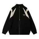 Color Block Zipper Cardigan Sweater Men's Autumn Street Style Stand Collar Long Sleeve Loose Knitwear - V.I.P Digital Presence