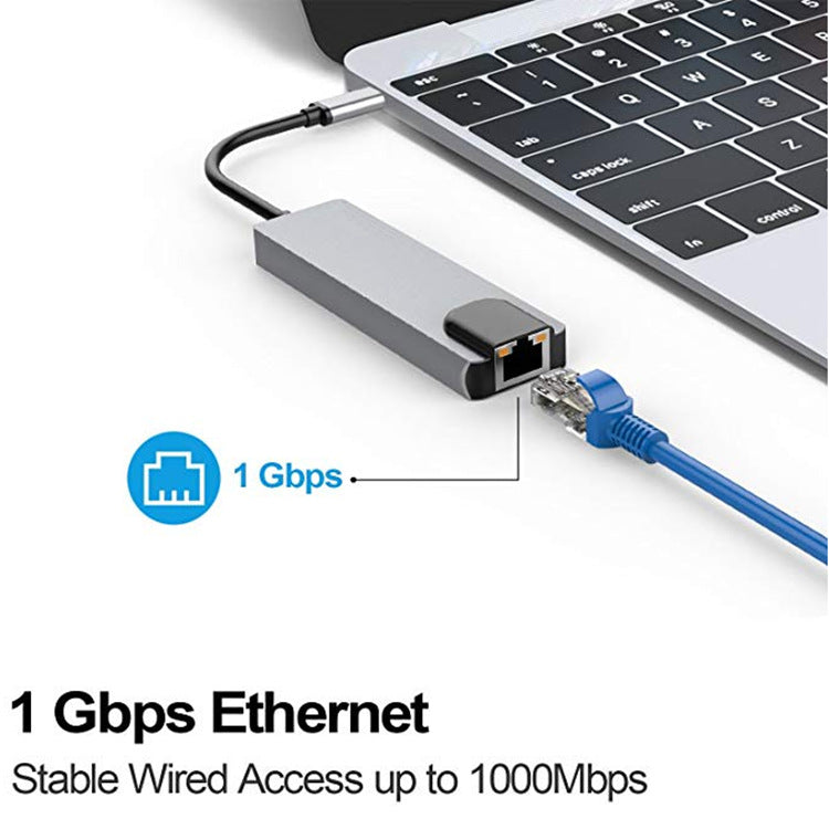 Type C docking station Type-C to HDMI 4K Gigabit Ethernet card 3.0HUB all in one - V.I.P Digital Presence