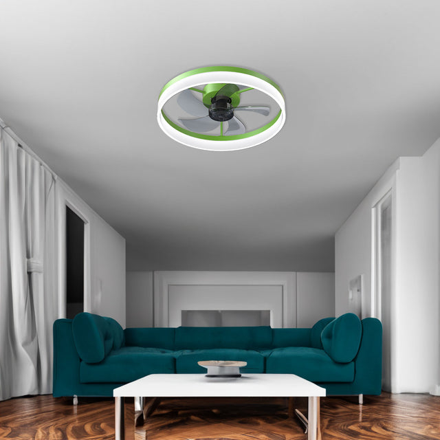 Ceiling Fans with Lights Dimmable LED Embedded installation of thin modern ceiling fans(Green) - V.I.P Digital Presence